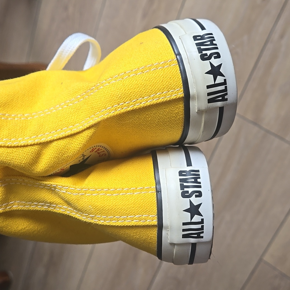 Converse Chuck Taylor All Star Yellow High-top Sneakers Sz Womens 8 Mens 6 - Picture 6 of 8